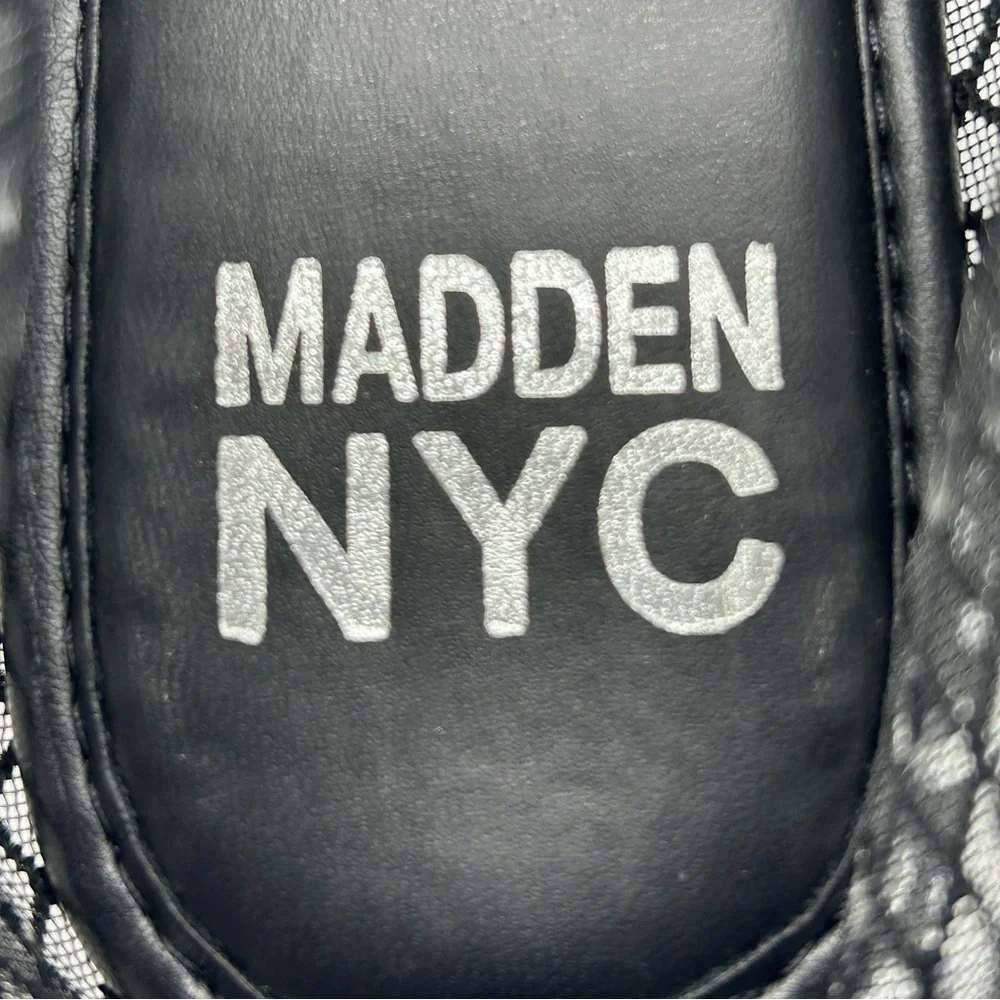 Madden NYC Black Mesh Rhinestone Mary Jane Flats | Size 6 | Vegan | New in Box - Picture 9 of 11